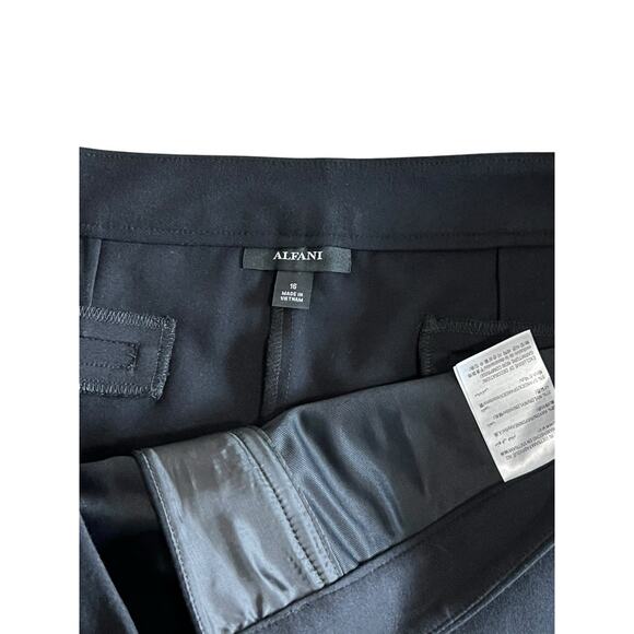 NEW Alfani Women's Deep Black Lace Trim Tummy Control Slim Leg Ponte Pants 16 - Picture 5 of 7
